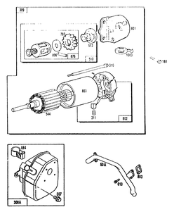 Electric Starter And Muffler Diagram and Parts List for 9163-1-4W113C  Briggs and Stratton Generator